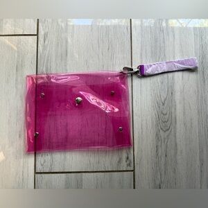 SANDRO Bag Women's One Size Purple Logo Zip ClearWristlet